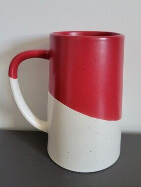 Indigo Red and White Two-Tone Ceramic Mug